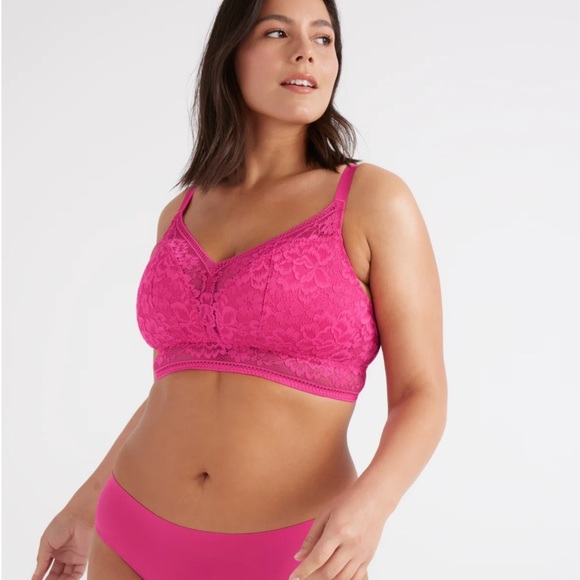 Knix Shocking pink no underwire lace bustier size XXL women’s bra NWT! - Picture 1 of 9